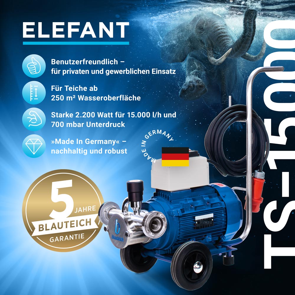 Teichschlammsauger für Teiche ab 250 m2